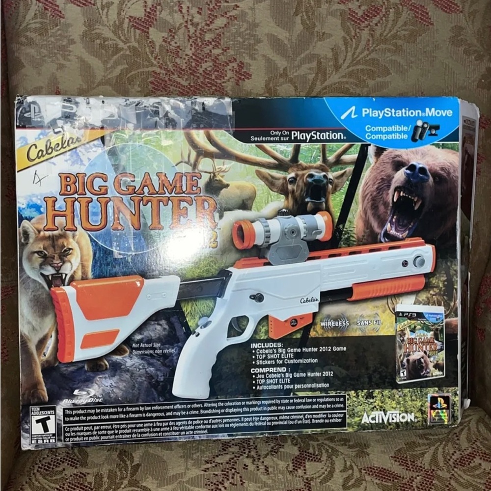 PS3 Playstation 3 System CABELA'S Big Game Hunter 2012 Rifle Gun (No Game) w/Box